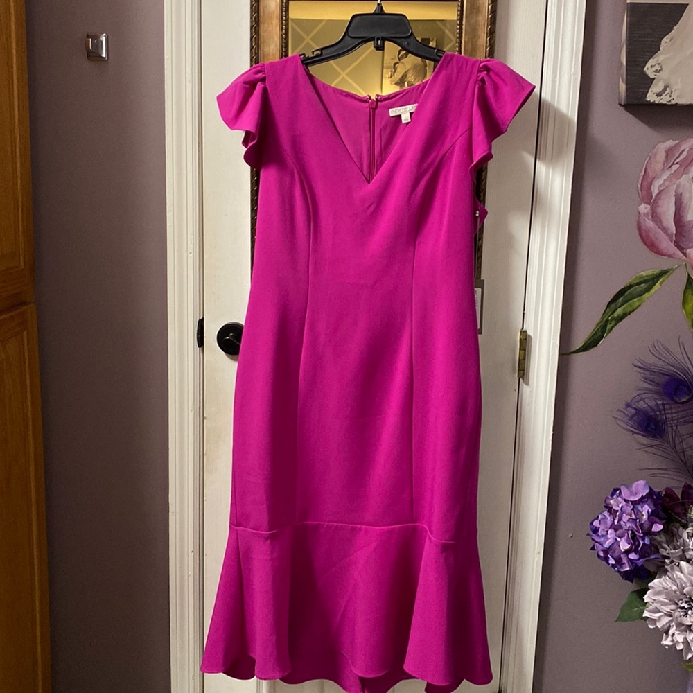 Pink Fitted high low summer dress